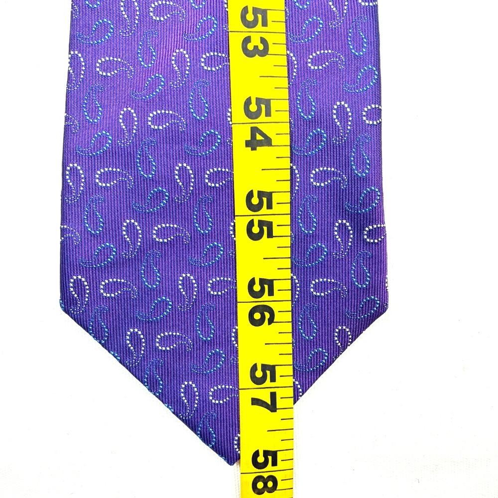 Turnbull & Asser Silk Tie Violet Paisley Pattern Trad Luxury Designer England UK - Picture 7 of 9